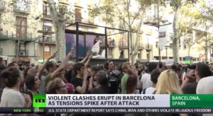 Gewelddadige demonstraties na terreuraanslag Barcelona